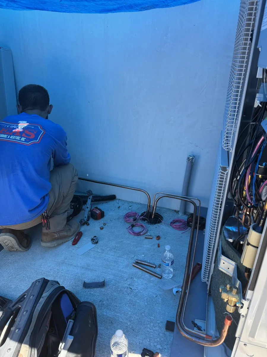 Neatly routed copper refrigerant piping for a multi-zone system